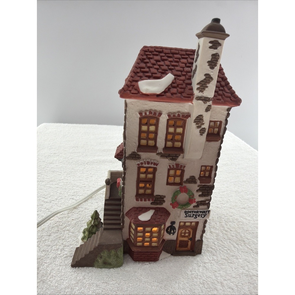 Department 56 Porcelain Christmas Village Collection 1990 Dr Watt Surgery EUC